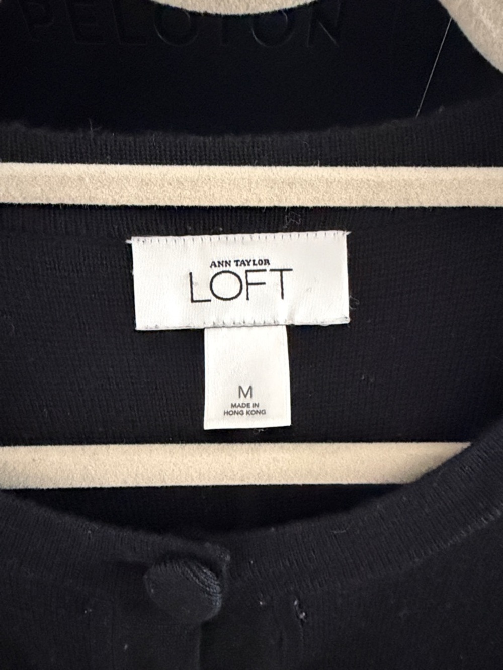 LOFT Black Rounded-Neck Button Cardigan - Picture 2 of 2